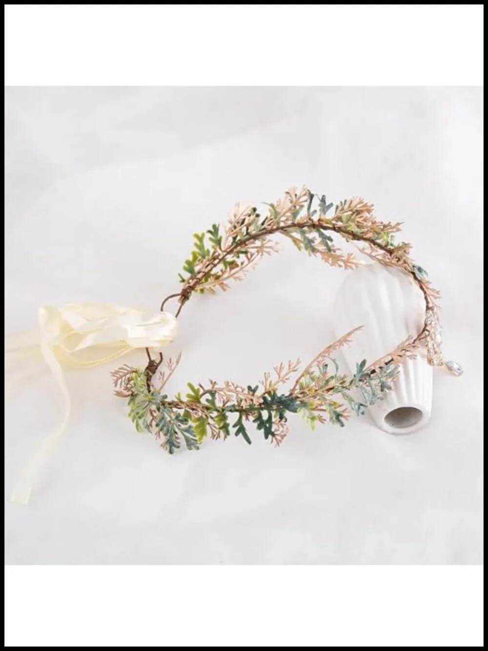 Handmade Golden Fairy Crown Elven Headpiece Woodland Headband Wire Rhinestone